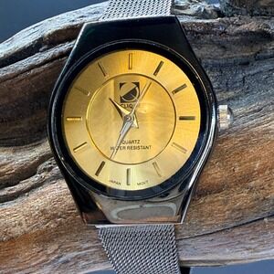 Clique Quartz Watch Dark Brown Mesh Band Gold Dial Water Resistant Japan Movt